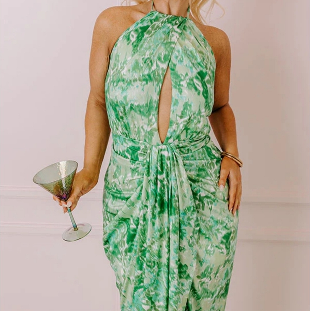Impressions Margaritas & Chit Chat Midi Halter Dress